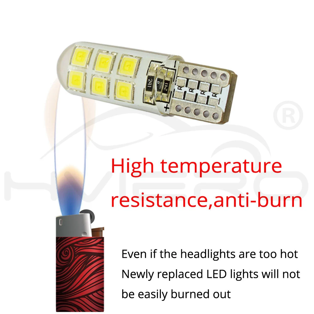 2X силиконовый 12SMD 2835 Светодиодный автоматический светильник для чтения 192 168 501 COB маркер боковой клиновой светильник Canbus Авто Лампа стояночный светильник