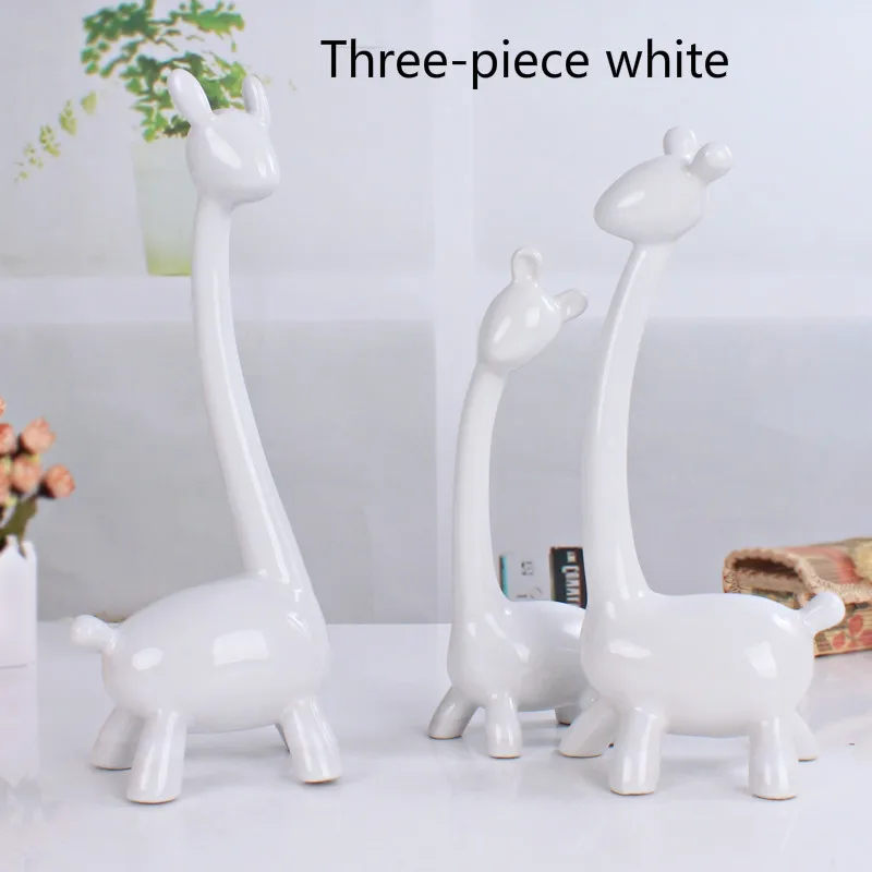 Three-piece white Простые современные керамические статуэтки, украшение для гостиной, украшение для дома, украшение для офиса, аксессуары для кофе, свадебный подарок G - Цвет: Three-piece white