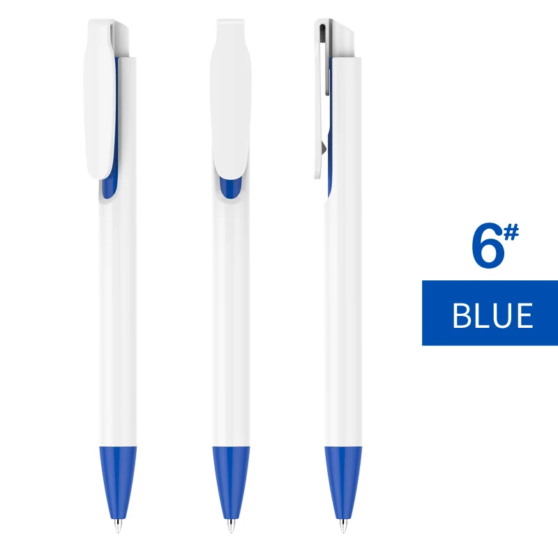 Dark Blue(white) 200 шт./партия на заказ Печать клик действие пластиковые шариковые ручки для письма рекламные ручки - Цвет: Dark Blue(white)