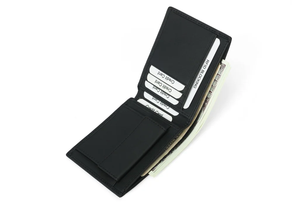 Противоугонный RFID Бумажник из воловьей кожи корейский кожаный мужской кошелек держатель для кредитных карт кошельки и сумки