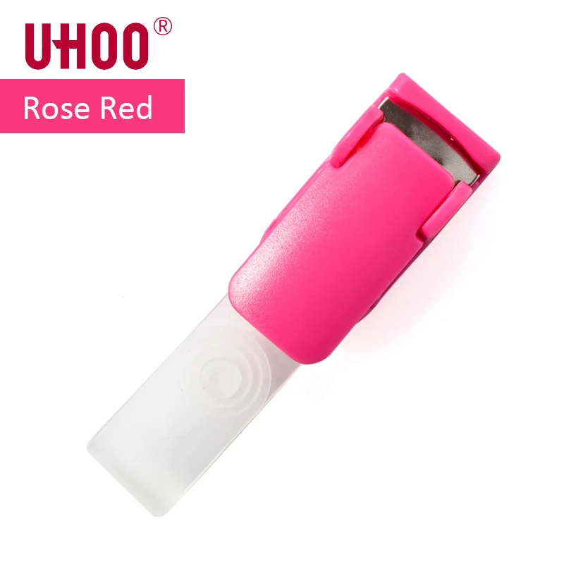 Rose Red 12 шт./упак. UHOO название клипсы для тегов 6702 360 градусов веревка пряжки ID держатель для карт из АБС-пластика клипсы бейджей бейджик, оптом - Цвет: Rose Red