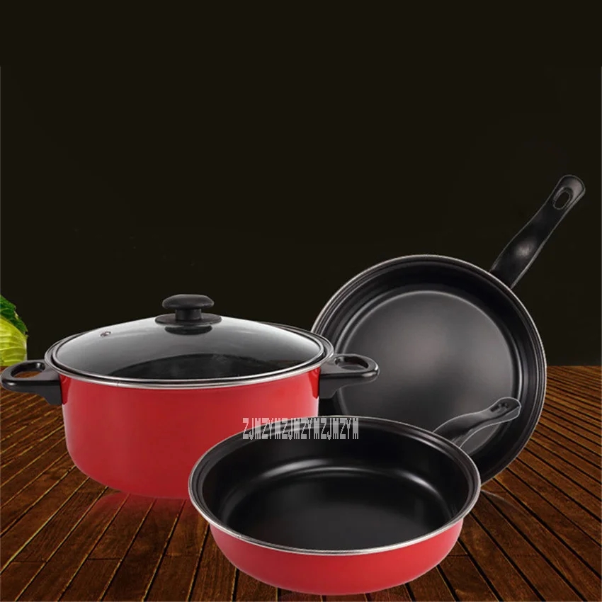 Новое поступление набор из трех предметов кастрюль для супа красочные