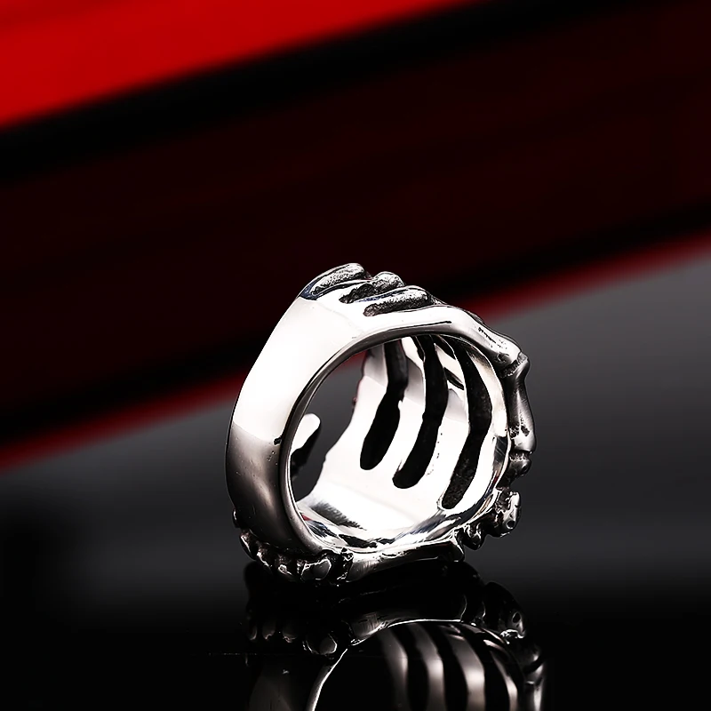 Ска кольцо хип хоп Anillos мужские кольца для мужчин кости руки титановая сталь рок