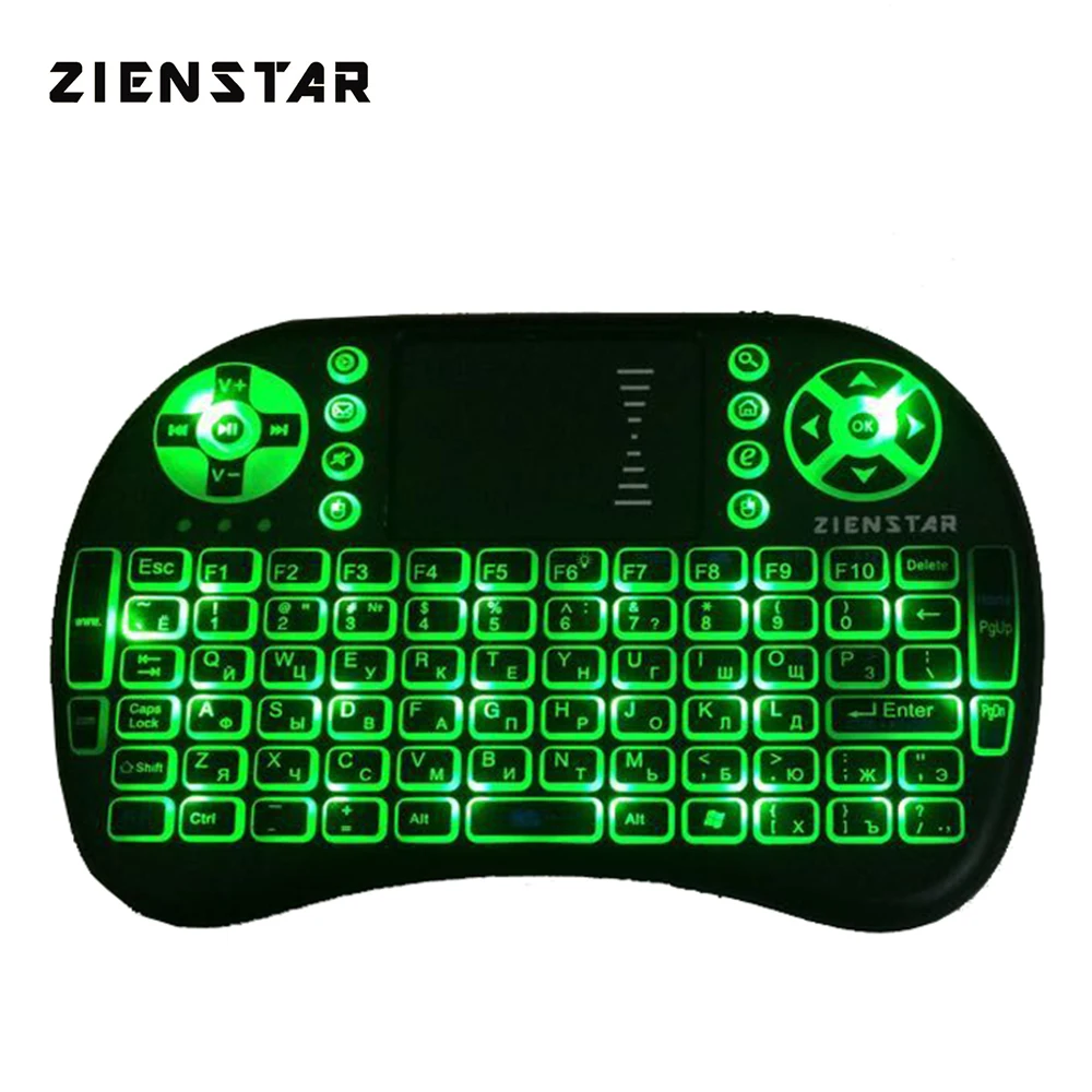 

Zienstar Russia Mini 2.4G Wireless Keyboard with 3 Color Backlit Air FLY Mouse Remote Control Touchpad For TV Box Smart TV