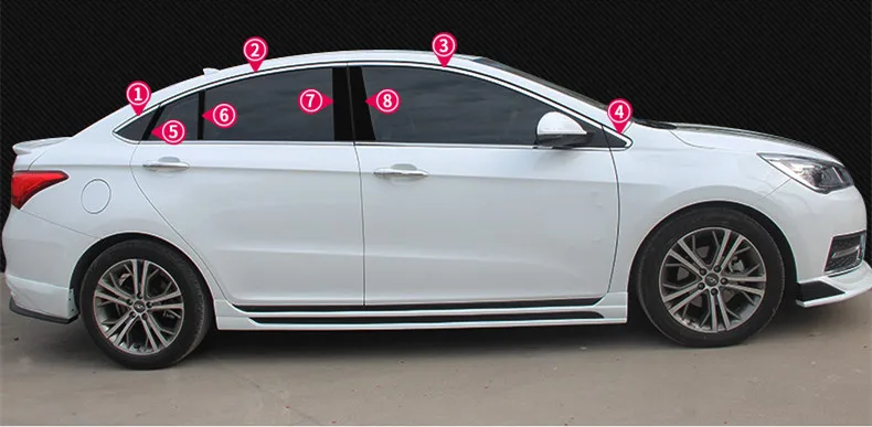 Высококачественная Автомобильная планка оконных наличников из нержавеющей стали, защитная стеклянная рамка, аксессуары для автомобиля Chery ARRIZO5 ARRIZO 5