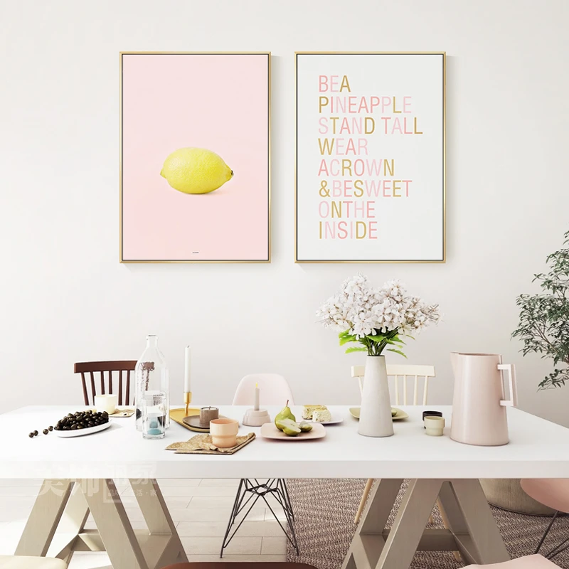 

Nordic Style Canvas Painting Picture Print for Living Room Modern Girl Bedroom Paint Wall Art Decoration Pink Poster Home Number