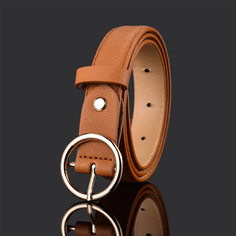 brown round buckle Новинка; Детские кожаные ремни для мальчиков и девочек; Повседневный Пояс из искусственной кожи для джинсов; брюки; регулируемый ремень на талии; 80 см; Z31 - Цвет: brown round buckle