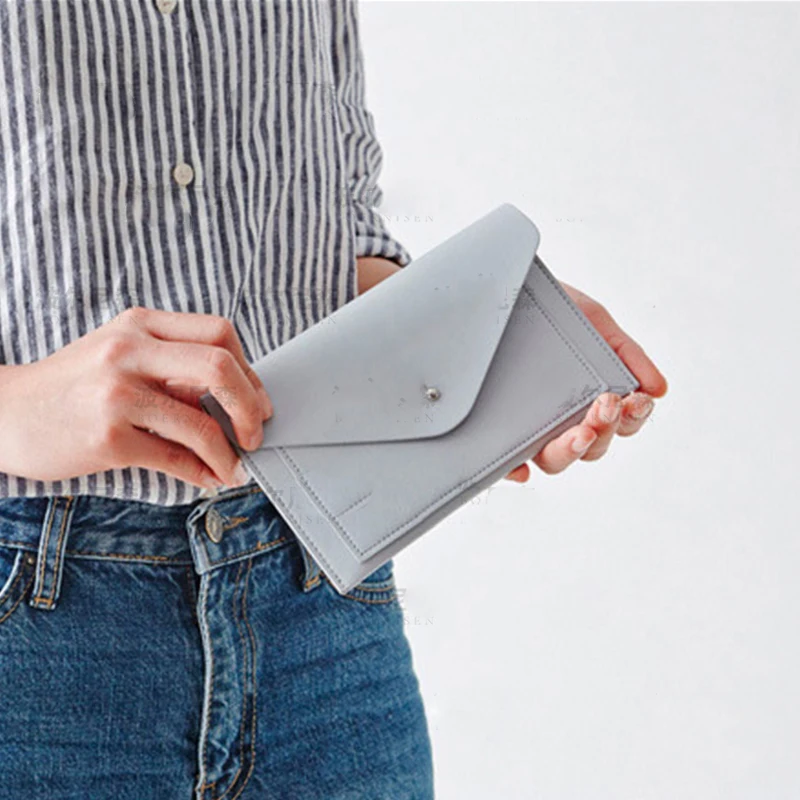 Сделай Сам Кожа ремесло женский сотовый телефон сумка держатель карты Конверт