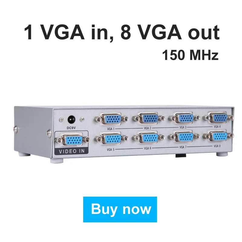 Распределитель VGA 1 вход на 8 выходов для стандартных ЖК мониторов|vga video splitter|vga