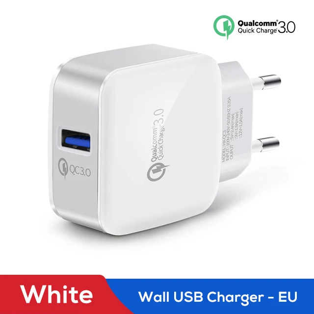 SUPTEC Quick Charge 3,0 USB зарядное устройство для iPhone huawei Xiaomi 18 Вт QC3.0 QC Turbo Быстрая зарядка зарядное устройство для мобильного телефона адаптер питания - Тип штекера: White