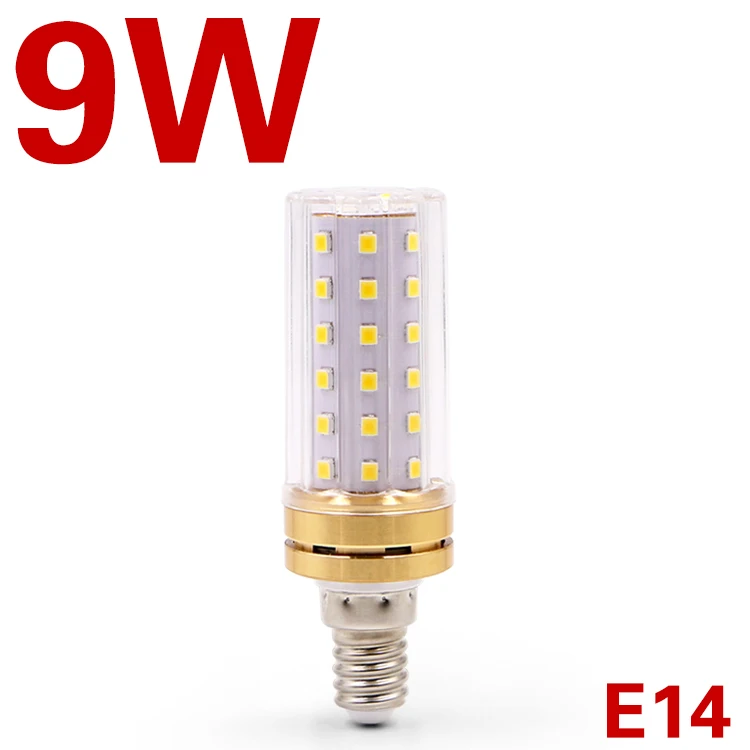EnwYe E27 светодиодный светильник E14 светодиодный лампы реальная мощность 9 ваттов 12 ваттов SMD2835 220V кукурузы лампы, люстры свечи светодиодный светильник для украшения дома - Испускаемый цвет: M E14 9W