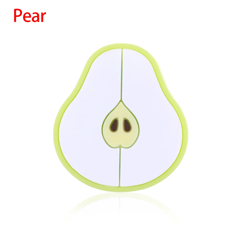 Pear Мультфильм фруктовый кабель укус милый телефон Защита зарядного устройства мягкий шнур аксессуары для мобильного телефона линия передачи данных крышка милые аксессуары - Цвет: Pear
