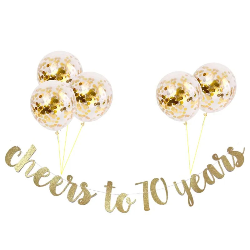 40/50/60/70/30th День Рождения украшения для взрослых ура 50th лет happy плакат "с днем рождения" с Золотые воздушные шары Золотое памяти