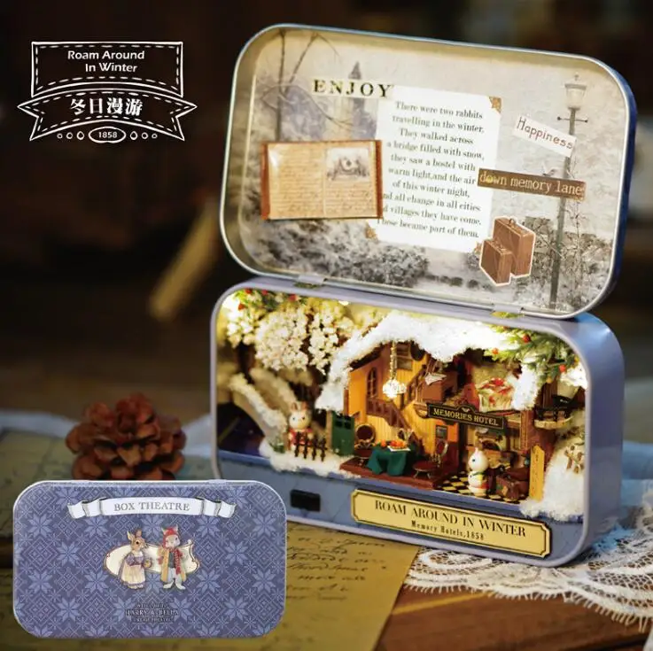 Коробка Театр Ностальгический стиль миниатюрные сцены деревянная миниатюрная