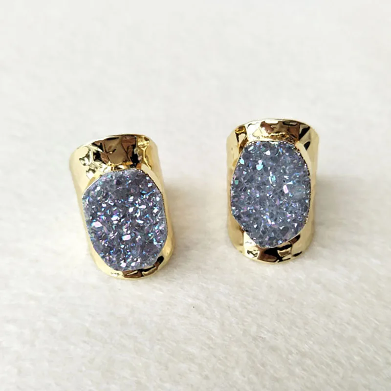 Кольцо золотого цвета с натуральным жемчугом 5 шт. кольца из кварцевого камня