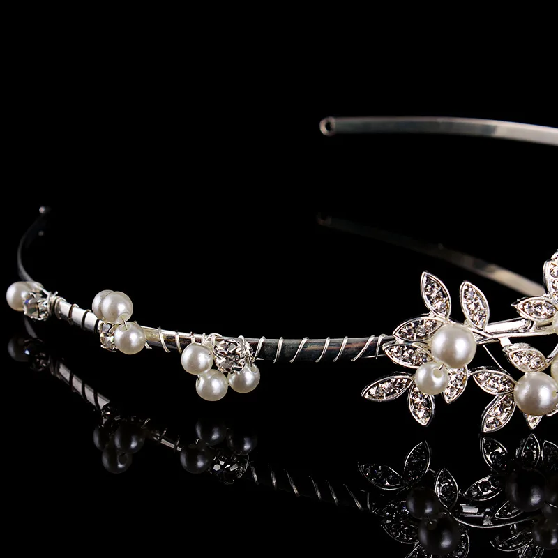 Женская тиара с искусственным жемчугом свадебная австрийским кристаллом