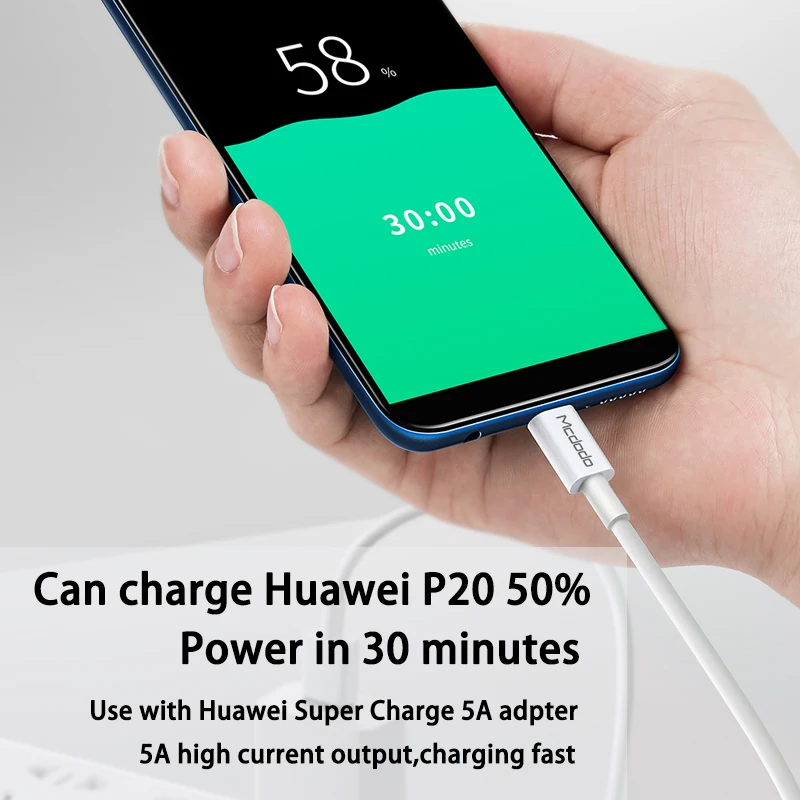 Mcdodo 5A супер быстрая зарядка usb type-C кабель для huawei mate 20 P20 10 Pro Lite для samsung S10 S9 USB-C зарядный кабель для передачи данных