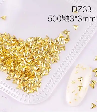 DZ-33 500pcs 200/500 шт смешанные, круглая, квадратная, с заклепками в виде звезд, на шпильки из металлического сплава, дизайн ногтей искусство украшения с заклепками 3D Сделай Сам ногти наклейки украшения Декор - Цвет: DZ-33 500pcs