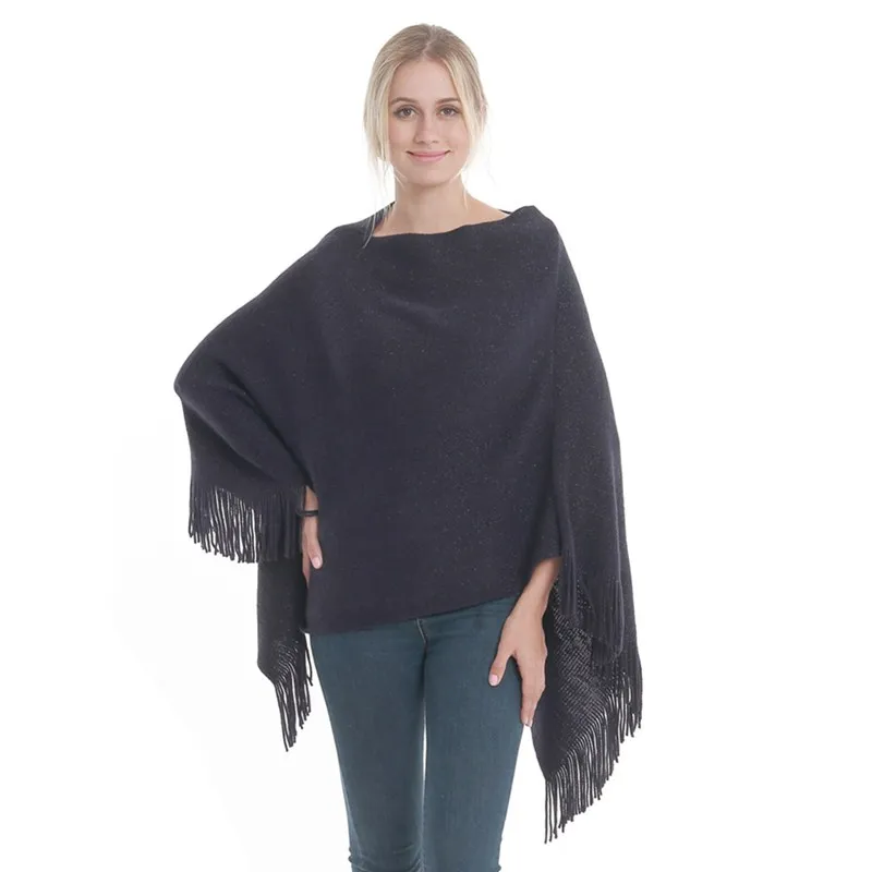 Europe America Fashion Woman Poncho Knitted Sweater Sleeveless Casual Scarf Warm Plus Size Pullover Coat Capes | Женская одежда