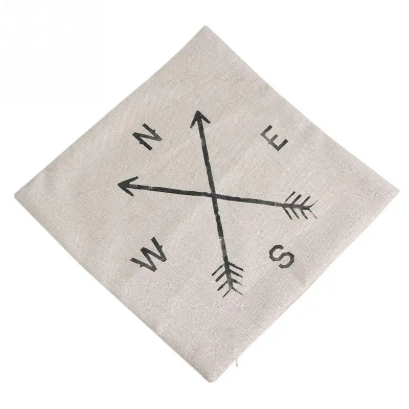 Компас Хлопок Лен Площадь Винтаж Бросьте Наволочку Диван Оболочки Хороший