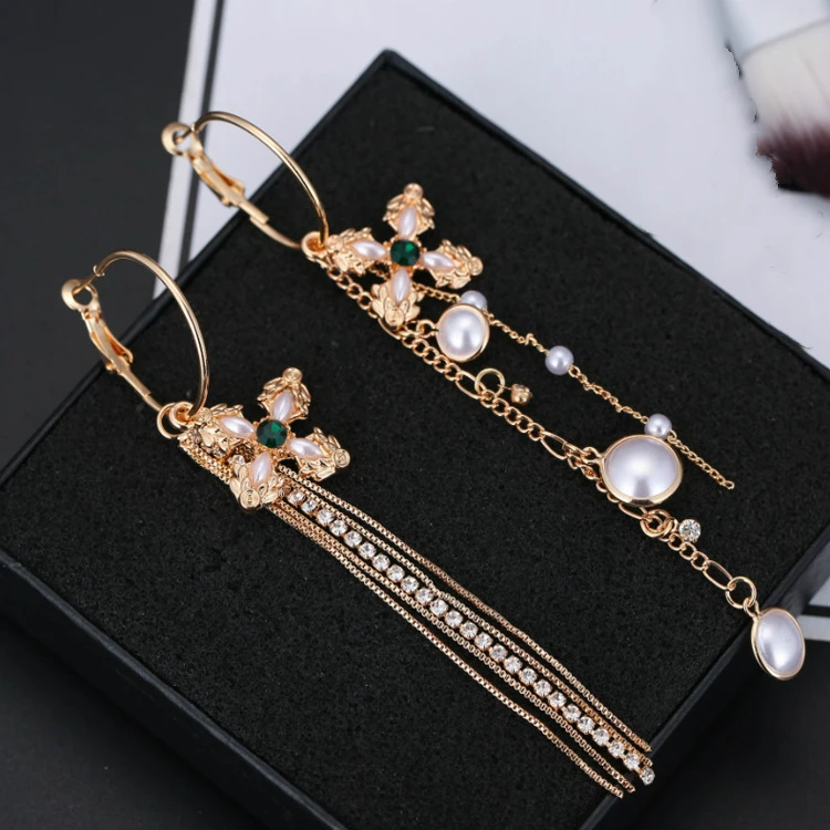 Новые серьги Модная бижутерия популярные простые Многослойные Асимметричные