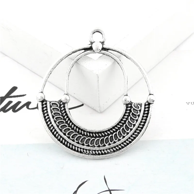 5 шт. подвески серебряного цвета в этническом стиле круглой формы для женщин