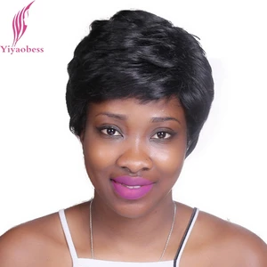 Yiyaobess 6-дюймовые маленькие вьющиеся короткие черные волосы, парики для женщин, термостойкие синтетические афроамериканские пышные Натуральные Искусственные волосы