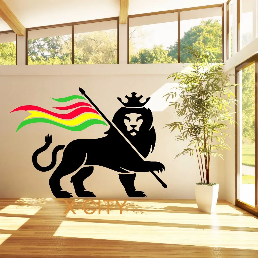 RASTA LION RASTAFARI OF JUDAH BOB MARLEY гигантская Настенная Наклейка виниловая художественная