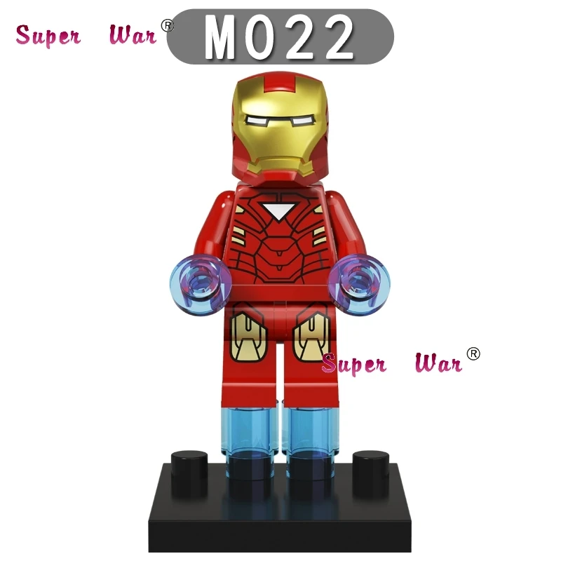 M022 Одиночная супергерой marvel Мстители Железный человек паук Супермен Бэтмен строительные блоки Модель Кирпичи Игрушки - Цвет: M022