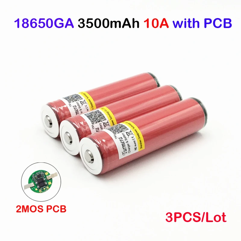 Ncr18650ga 18650 3500 мАч аккумулятор для 18650ga литий-ионный 3 6 В 10 А разряд плоский верх