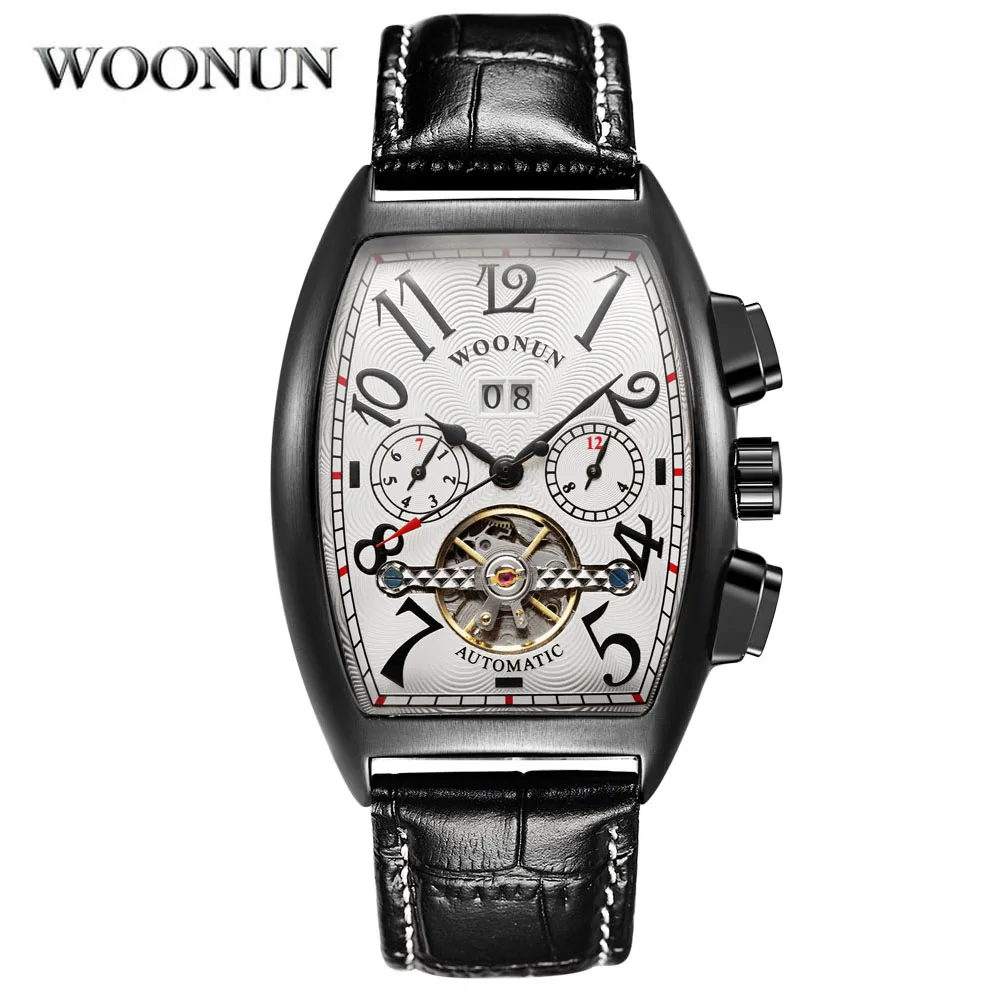 Новые часы Tourbillon Модные Дизайнерские Мужские автоматические механические Tonneau