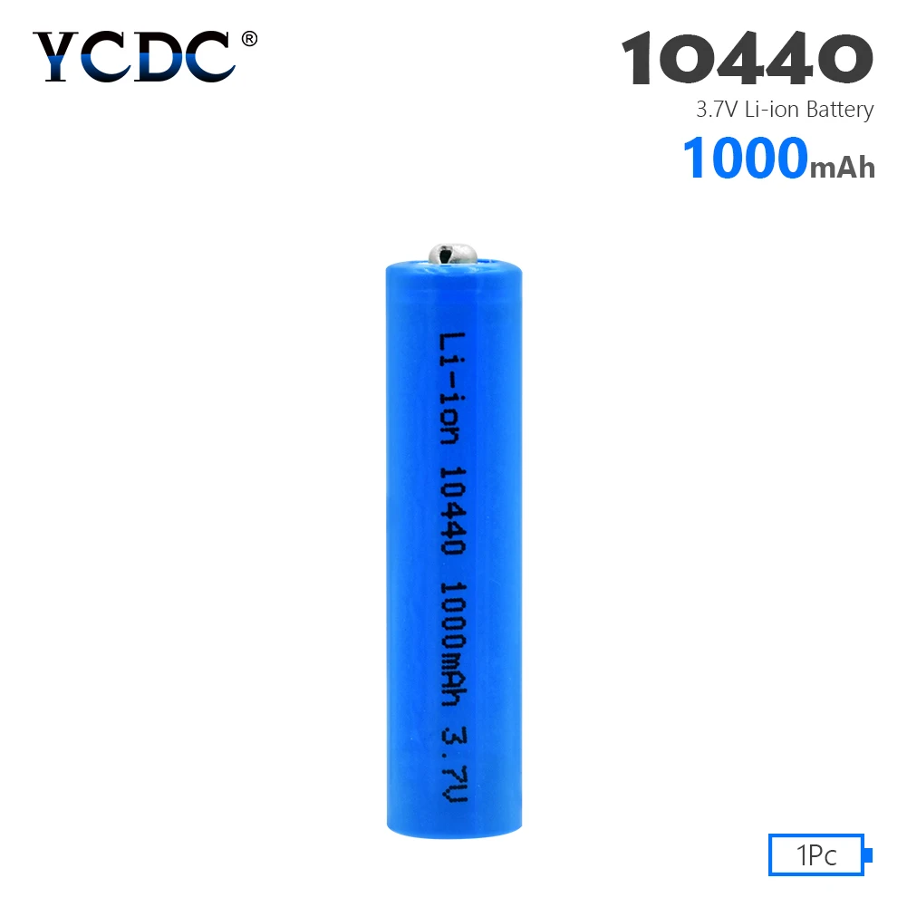 3,7 V 10440 литиевая батарея AAA высокой емкости 1000mAh литий-ионная аккумуляторная батарея для светодиодный налобных фонарей беспроводная мышь