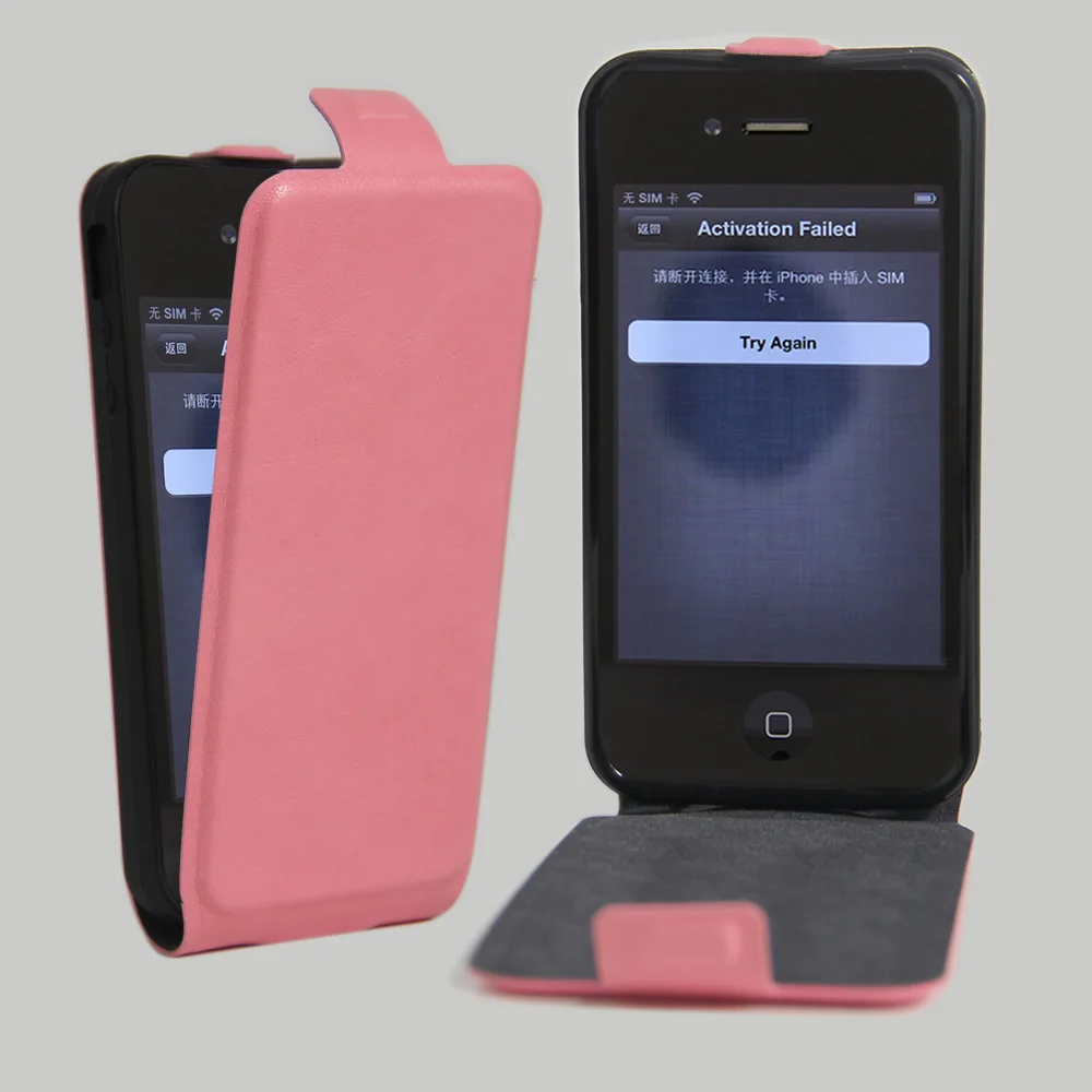 Кожаный чехол для iPhone 4 4S с магнитной адсорбцией, флип-чехол для Apple iPhone 4S, защитный чехол-раскладушка - Цвет: Розовый
