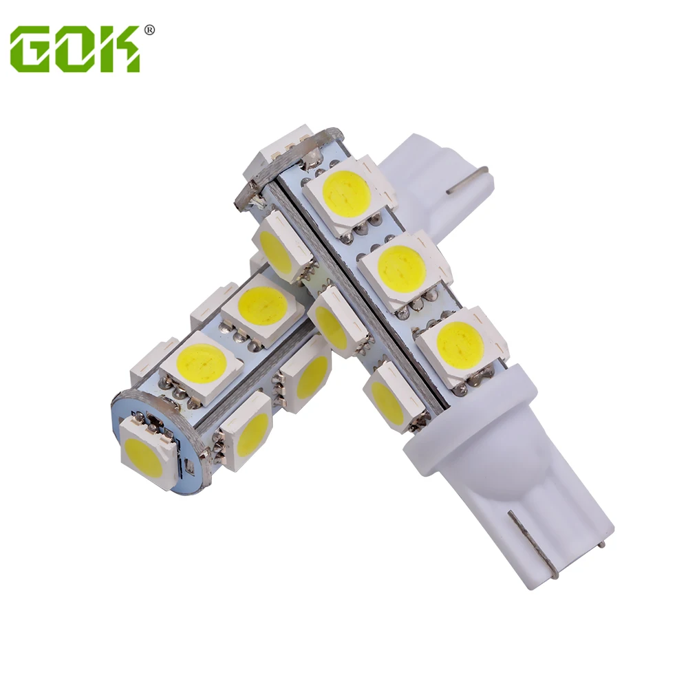 

10 шт., Автомобильные светодиодные лампы T10 W5W 13led 5050 smd Auto t10 13SMD