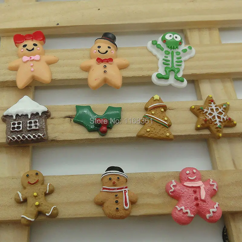 5 шт./лот смоляная плоская задняя Рождественская елка имбирный человечек дом