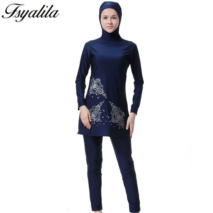 Цветочный принт Мусульманский купальник женский исламский арабский