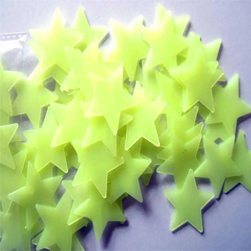 100 шт дети спальня флуоресцентный светится в темноте звезды настенные наклейки