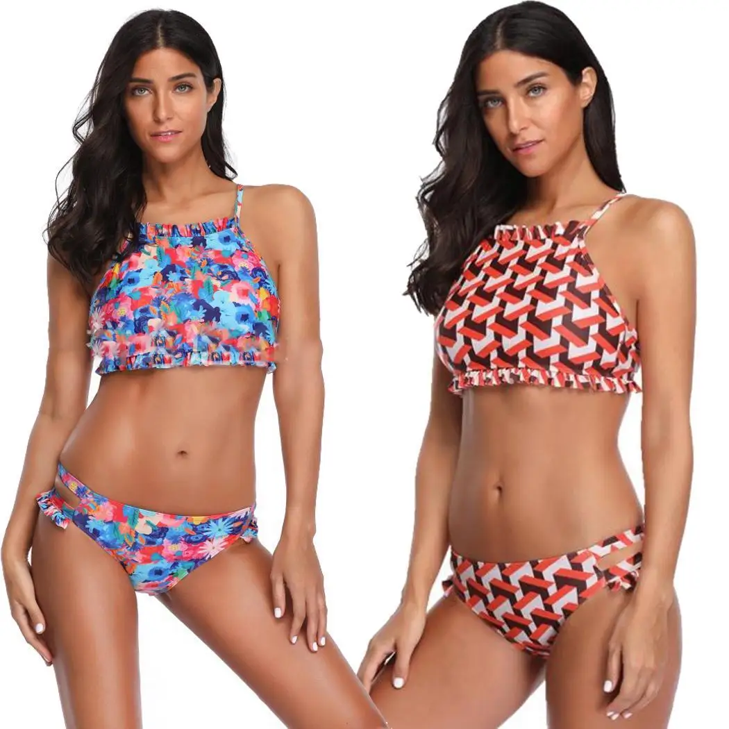 Женская модная пляжная одежда с принтом бикини Повседневный пляж отдых плавание