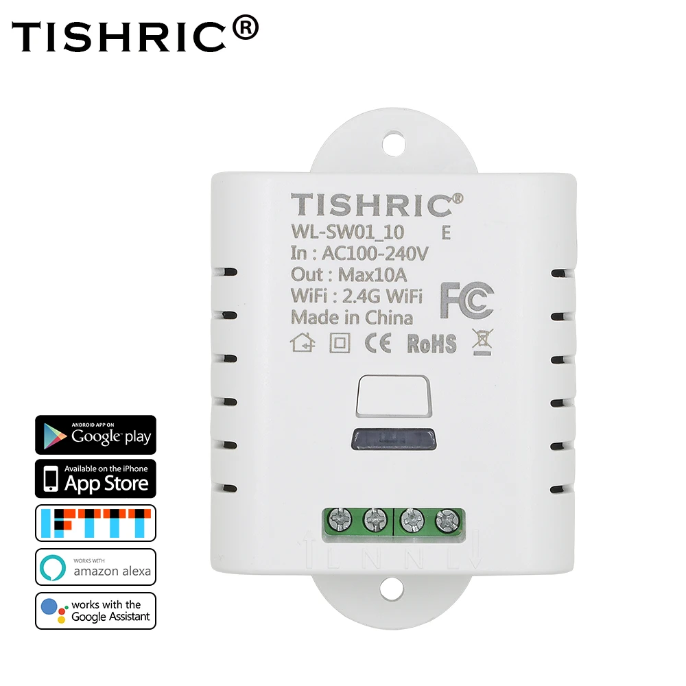 TISHRIC беспроводной Wifi переключатель для интеллектуальное реле для домашней автоматизации модуль 10A/16A/220 В для IOS Android пульт дистанционного управления