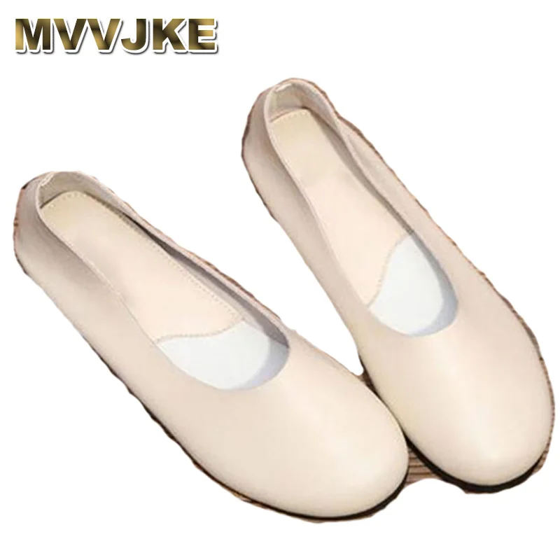 Женские Прошитые Мокасины MVVJKE лоферы из натуральной кожи на плоской подошве