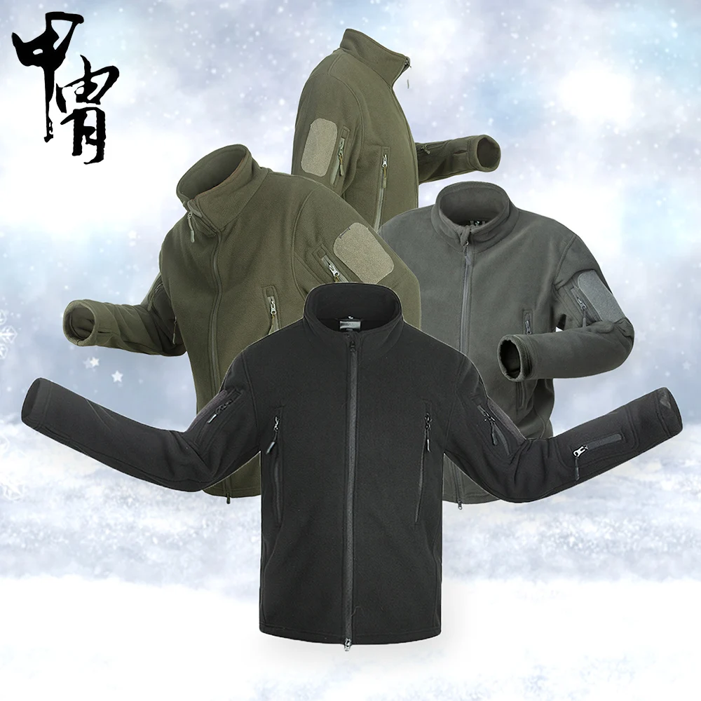 Зимние мужские Тактические Военные Поклонники флисовые теплые куртки