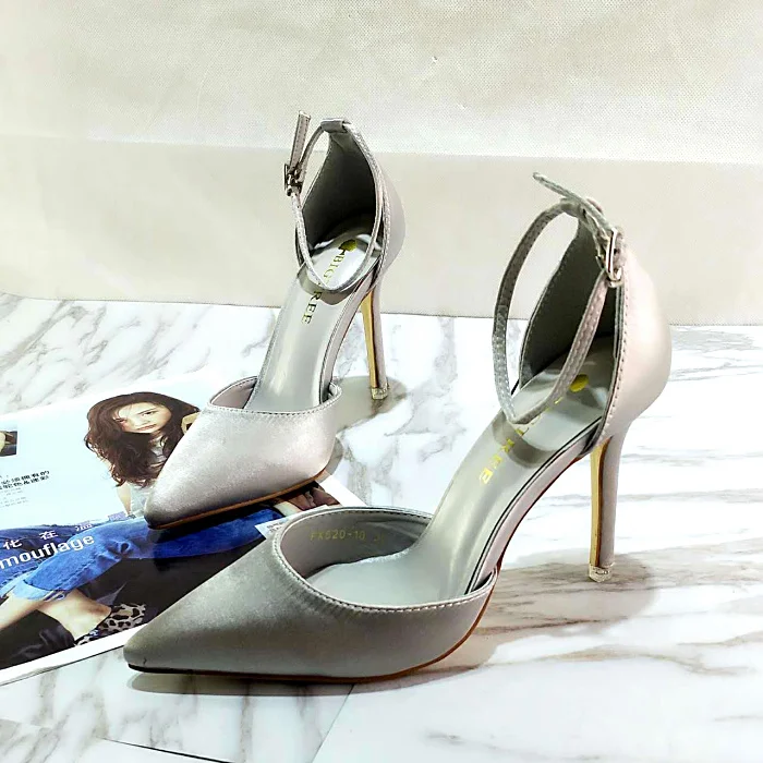 Женские атласные босоножки Koovan туфли-лодочки на высоком каблуке 2018 см лето 9 5 |