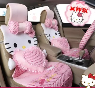 Для девочек женские четыре сезона мультфильм милый розовый рисунок «Hello Kitty» Сиденья Комплект