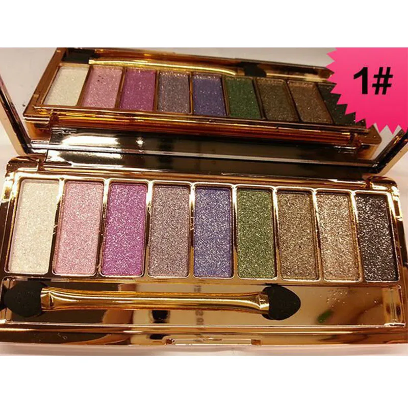 9 Цвета Мода Палитра теней Eye Shadow Flash блеск Make Up Set Для женщин алмаз яркий сияющий