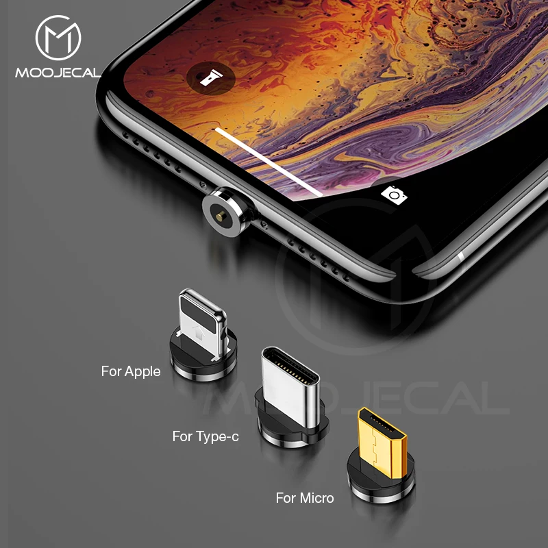 MOOJECAL 2.4A USB кабель для iPhone XS Max XR 8 7 6S Plus iPad Samsung Быстрая зарядка Магнитный телефонный