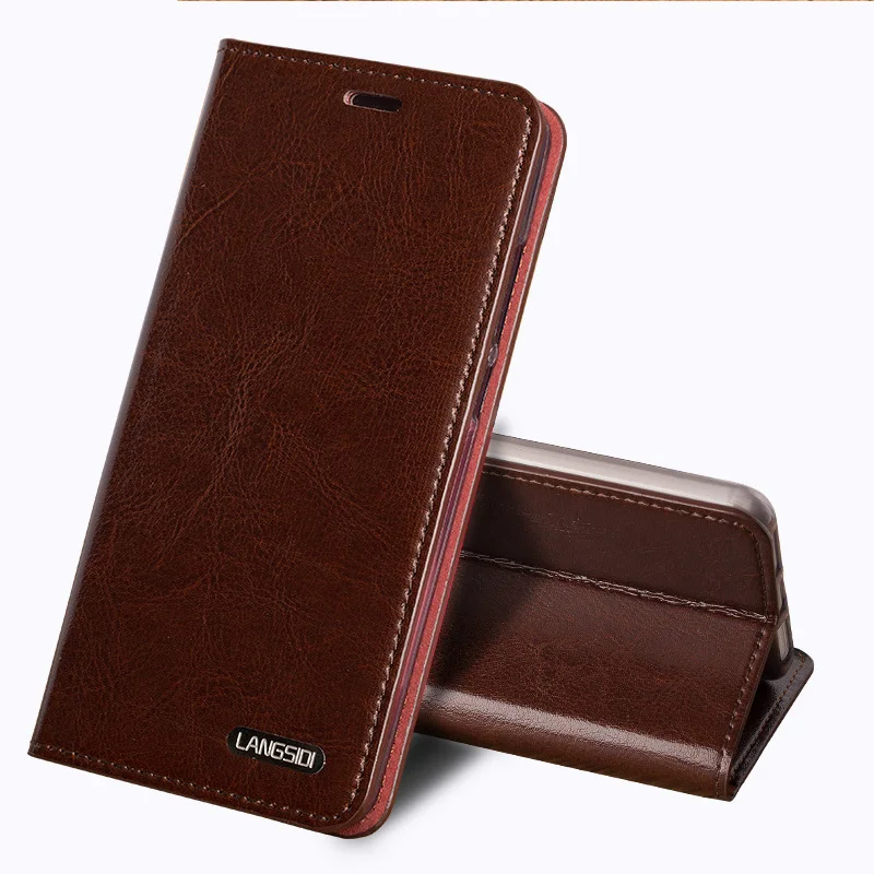 

Luxury Genuine Leather Flip Case For iPhone 8 X Oil wax Leather 3 Card slots Phone Cover For iPhone 6 6S 7 Plus cases