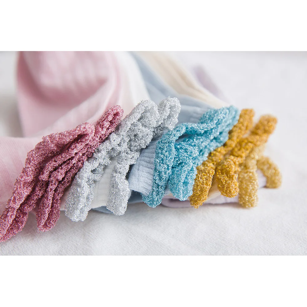 Женские носки мягкие удобные милые блестящие с оборками носки-башмачки | Женская