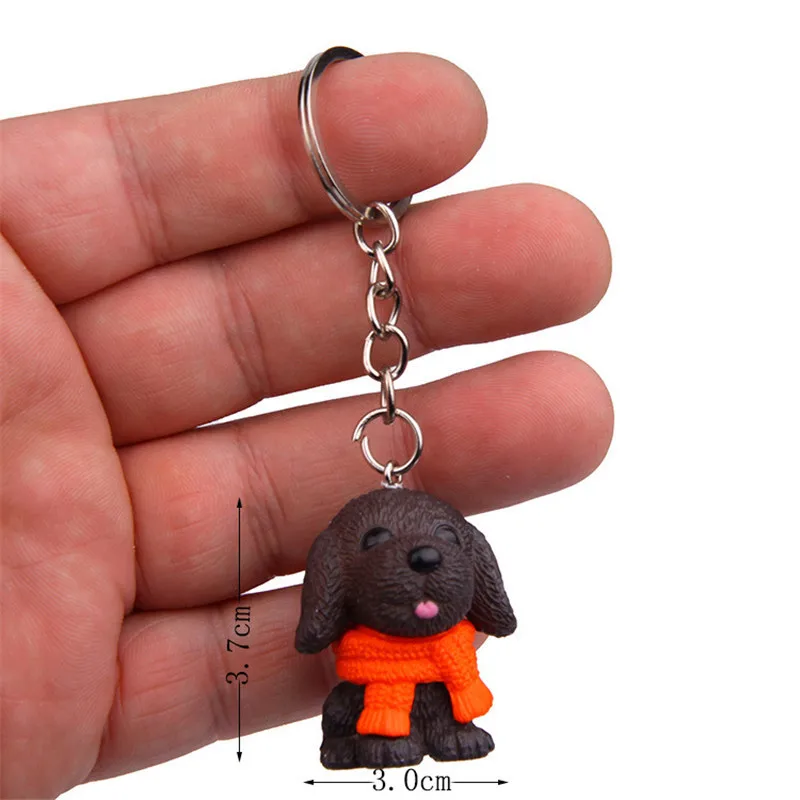 Cute Cartoon Scarf Dogs PVC Figures Toys Keychain Small Puppy Figuras Dolls Key Bag Pendants 4pcs/set 10 sets | Игрушки и хобби