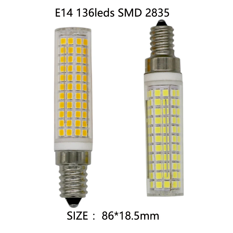 Диммируемая Светодиодная лампа E11 E12 E14 BA15D 136 2835SMD 110 В 220 15 Вт светодиодная для