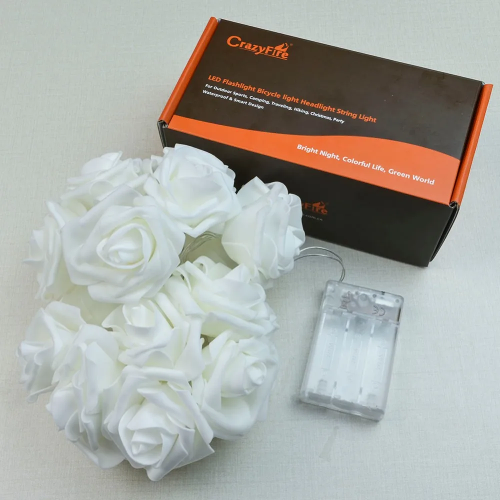 2 м Свадебные украшения светодиодные гирлянды цветок 20 Led батарея мощность